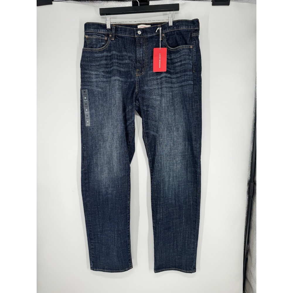 Lucky Brand 329 Classic Fit Straight Leg Jeans Mens 40x34 Denim Dark Wash Blue